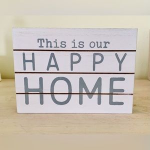 Hobby Lobby “This is our Happy Home” Gray and White Decor. Tabletop or Wall